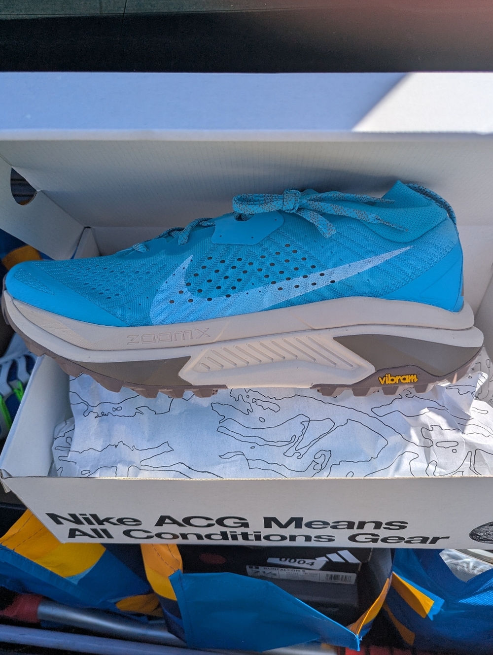 Nike ACG Teal Blue Trail Runner with White Swoosh